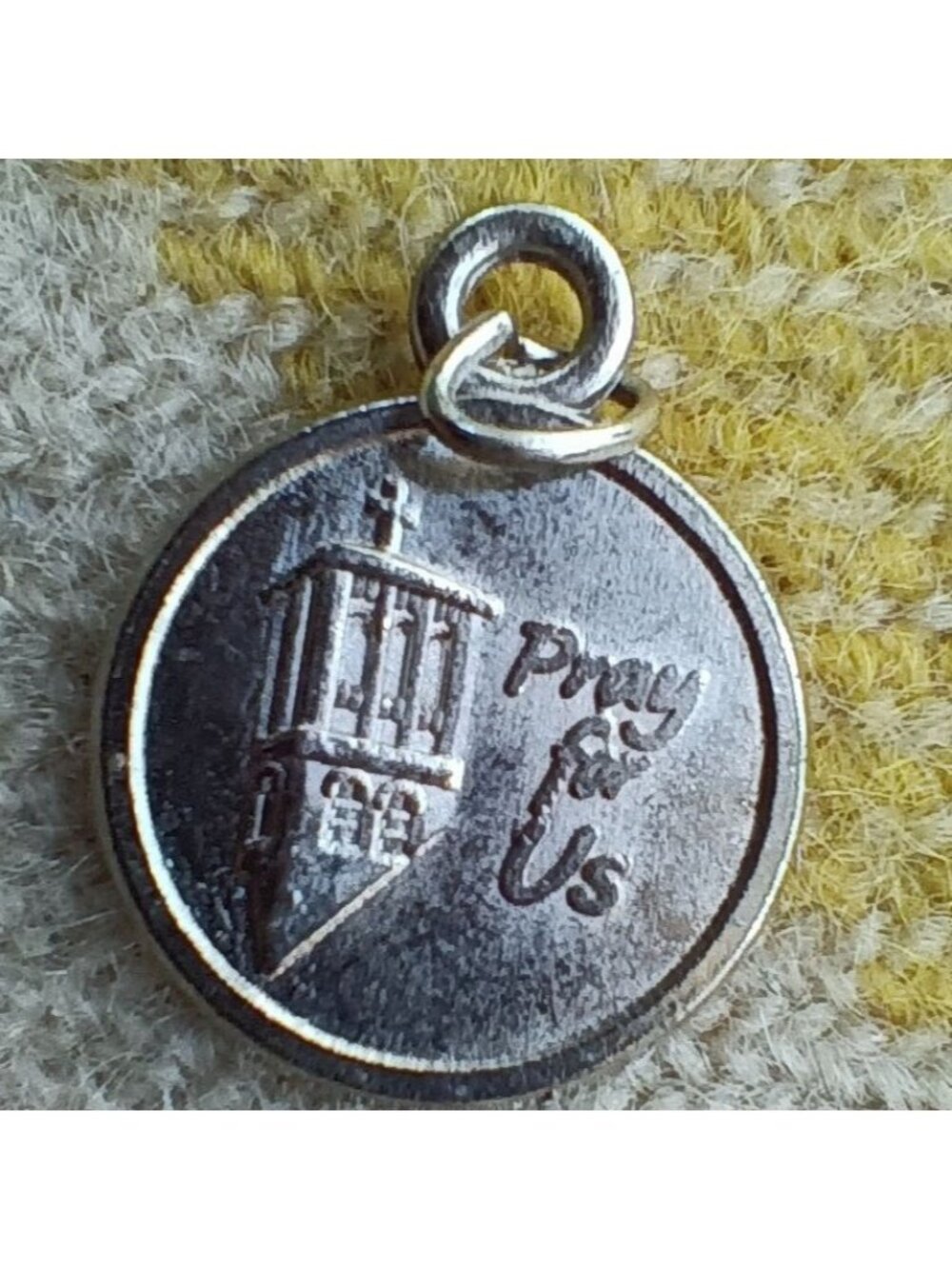 Vintage Saint Anthony Pray For Us Religious Charm Pendant Catholic